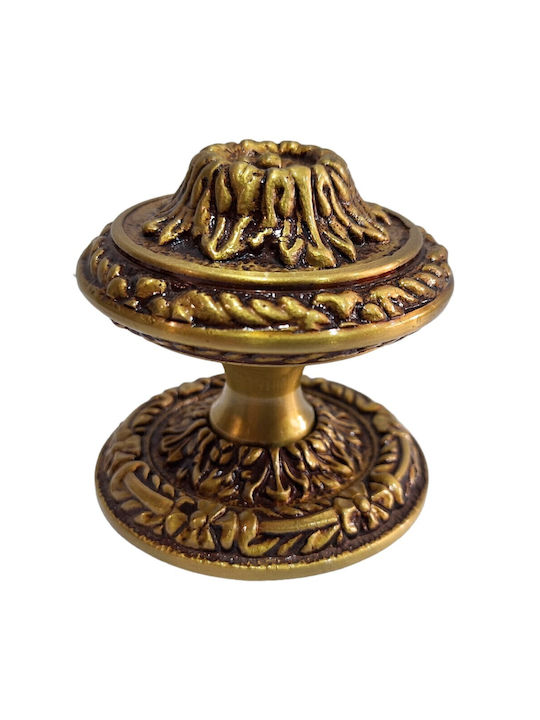Spanish Brass Front Door Knob Coba 4874-000-20α1 Matte Gold Dimensions 70×70×61 Mm