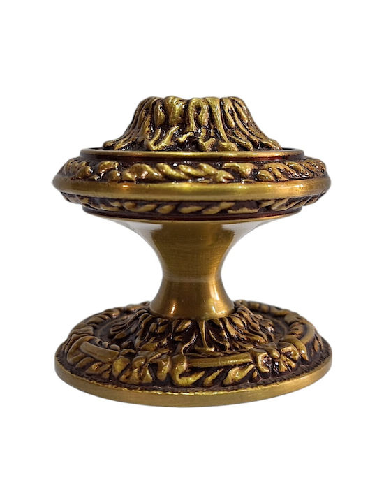 Spanish Brass Front Door Knob Coba 4874-000-20α1 Matte Gold Dimensions 70×70×61 Mm