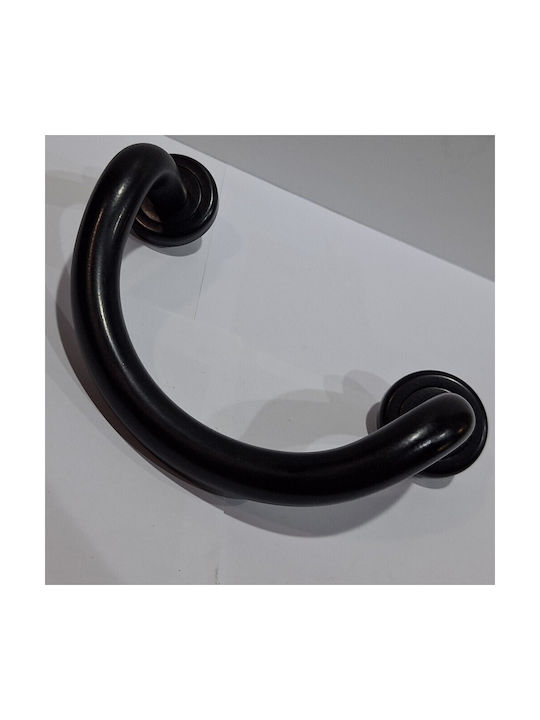 Italian Brass Front Door Handle Nestori 10549-arg1 Black Matte Size 17.0cm