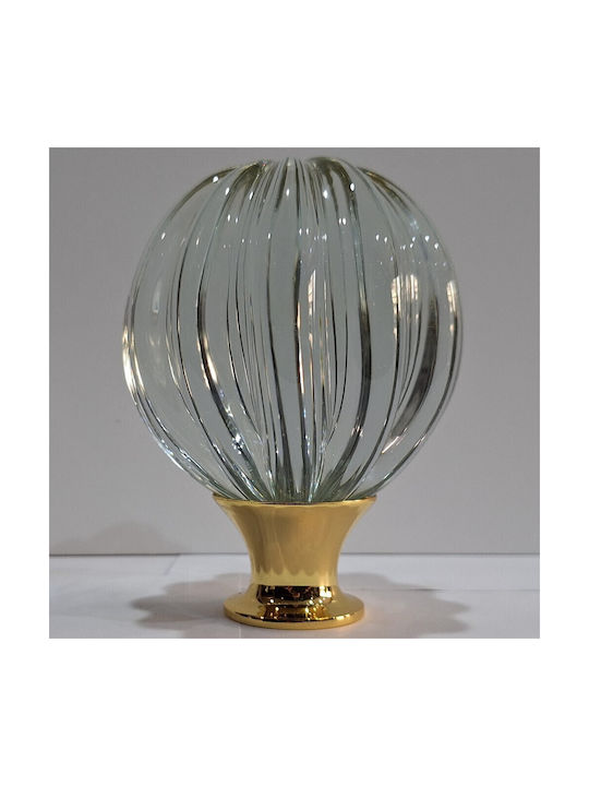 Spanish Brass Front Door Knob Viher 4866-Gold Murano Crystal