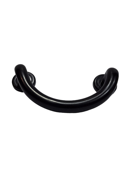 Italian Brass Front Door Handle Nestori 10549-arg1 Black Matte Size 17.0cm
