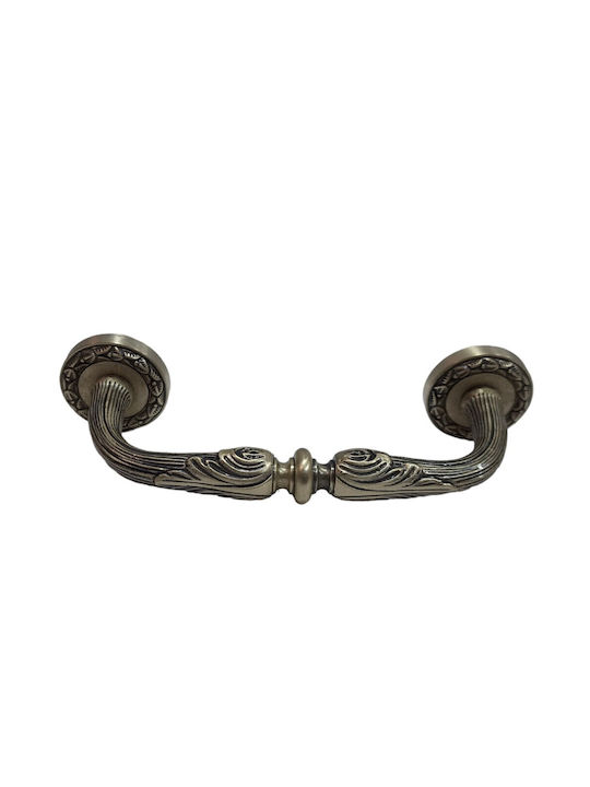 Spanish Brass Front Door Handle Mestre 4924-arg Antique Silver Length 18.5cm
