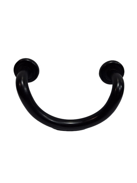 Italian Brass Front Door Handle Nestori 10549-arg1 Black Matte Size 17.0cm