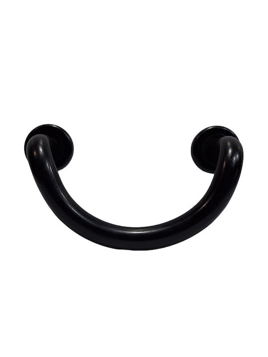 Italian Brass Front Door Handle Nestori 10549-arg1 Black Matte Size 17.0cm