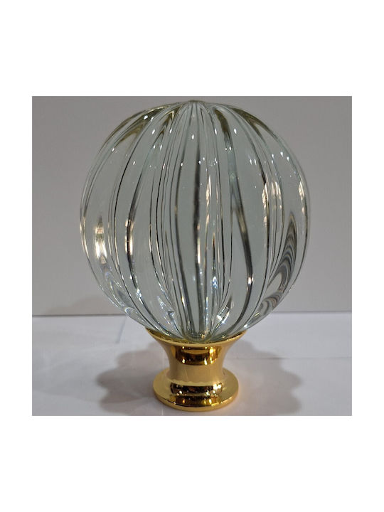 Spanish Brass Front Door Knob Viher 4866-Gold Murano Crystal