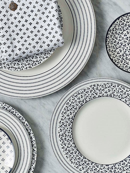 Laura Ashley Blueprints Πιάτο Γλυκού από Πορσελάνη Μπλε με Διάμετρο 18cm