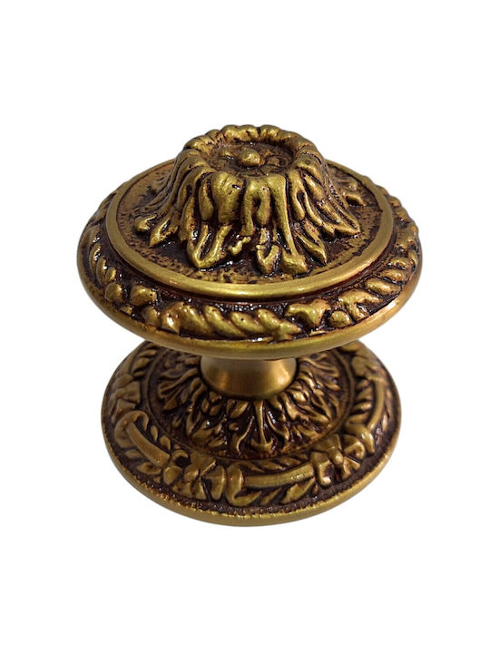 Spanish Brass Front Door Knob Coba 4874-000-20α1 Matte Gold Dimensions 70×70×61 Mm