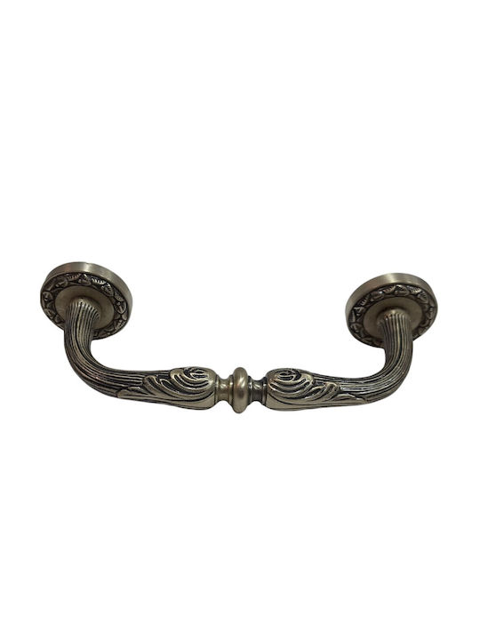 Spanish Brass Front Door Handle Mestre 4924-arg Antique Silver Length 18.5cm