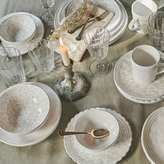 Laura Ashley Artisan Πιάτο Ρηχό από Πορσελάνη Λευκό με Διάμετρο 26cm