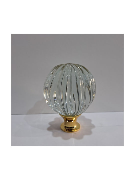 Spanish Brass Front Door Knob Viher 4866-Gold Murano Crystal