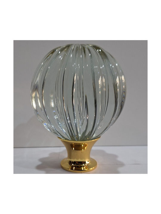 Spanish Brass Front Door Knob Viher 4866-Gold Murano Crystal