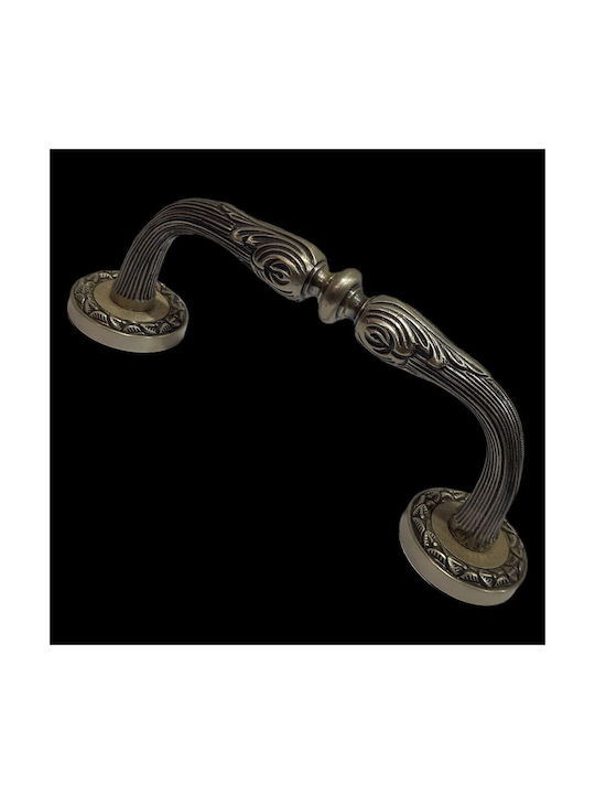 Spanish Brass Front Door Handle Mestre 4924-arg Antique Silver Length 18.5cm