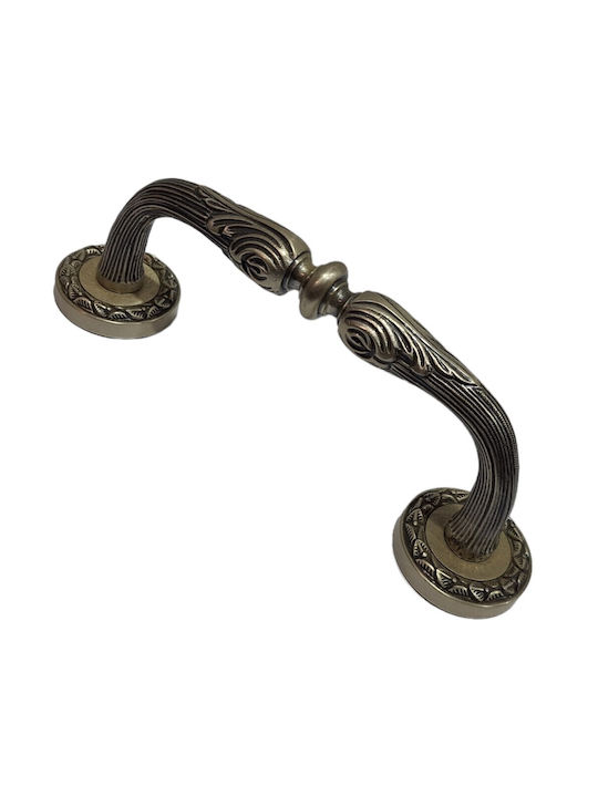 Spanish Brass Front Door Handle Mestre 4924-arg Antique Silver Length 18.5cm
