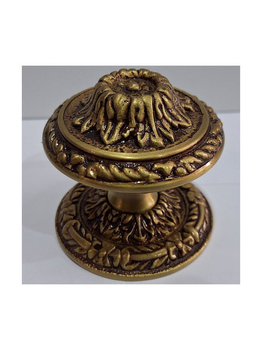 Spanish Brass Front Door Knob Coba 4874-000-20α1 Matte Gold Dimensions 70×70×61 Mm