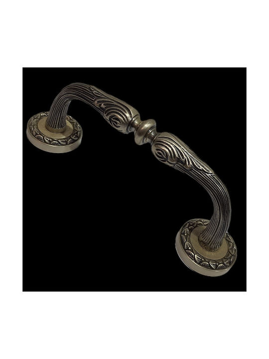 Spanish Brass Front Door Handle Mestre 4924-arg Antique Silver Length 18.5cm