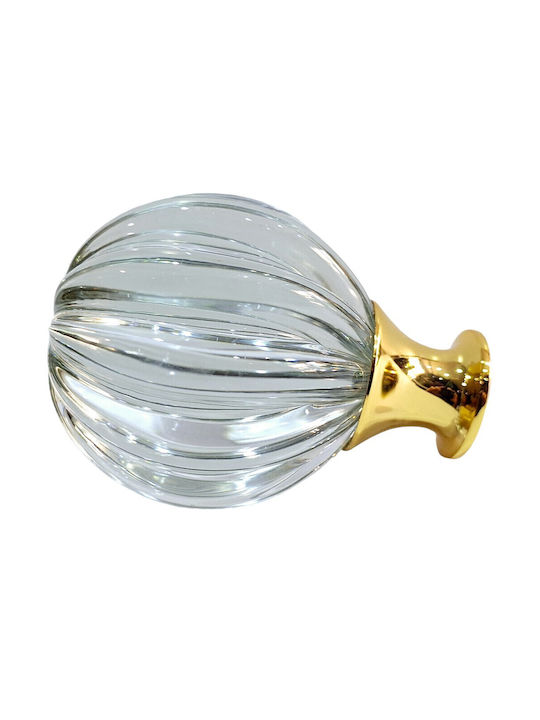 Spanish Brass Front Door Knob Viher 4866-Gold Murano Crystal