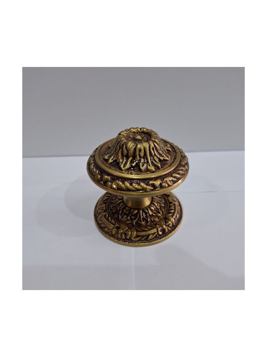 Spanish Brass Front Door Knob Coba 4874-000-20α1 Matte Gold Dimensions 70×70×61 Mm