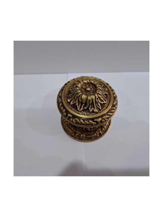 Spanish Brass Front Door Knob Coba 4874-000-20α1 Matte Gold Dimensions 70×70×61 Mm