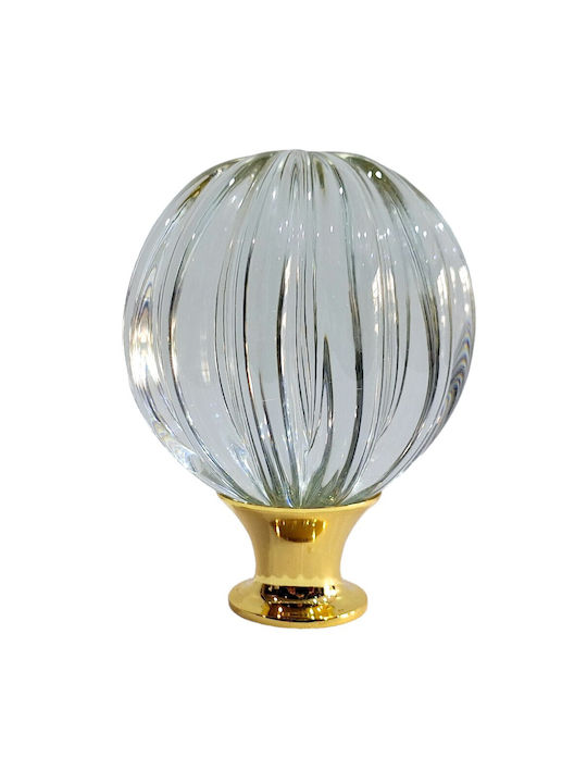 Spanish Brass Front Door Knob Viher 4866-Gold Murano Crystal