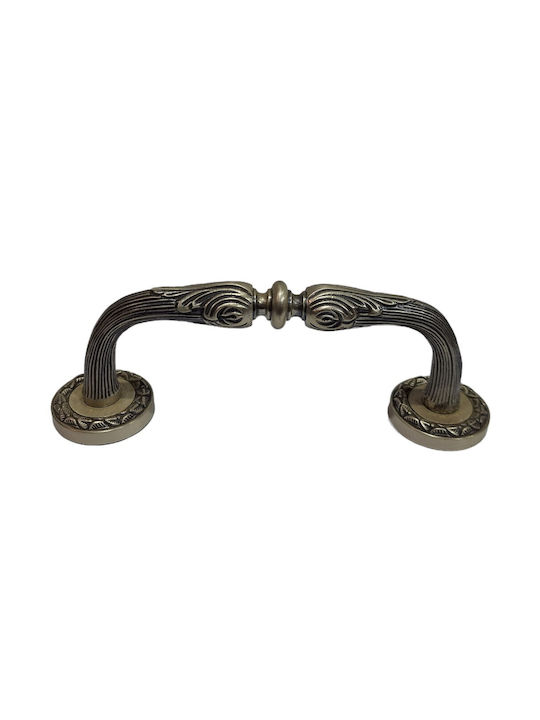 Spanish Brass Front Door Handle Mestre 4924-arg Antique Silver Length 18.5cm