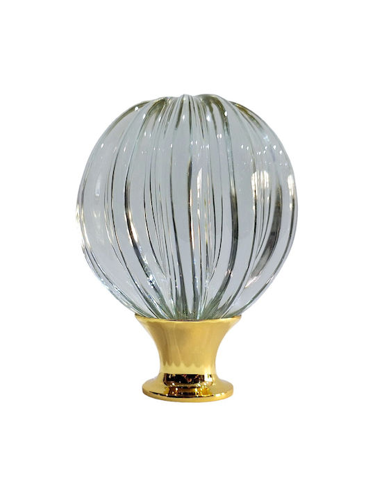 Spanish Brass Front Door Knob Viher 4866-Gold Murano Crystal