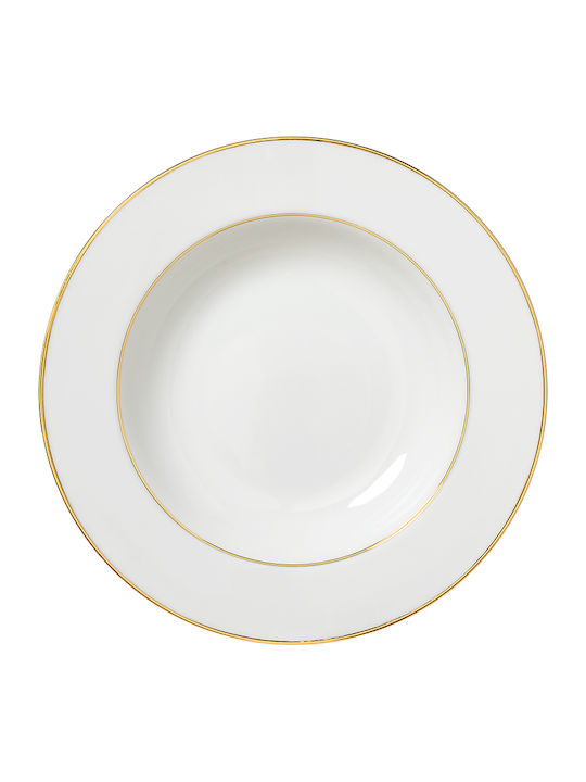 XM-Casa Plate Soup made of Porcelain White with Diameter 23cm