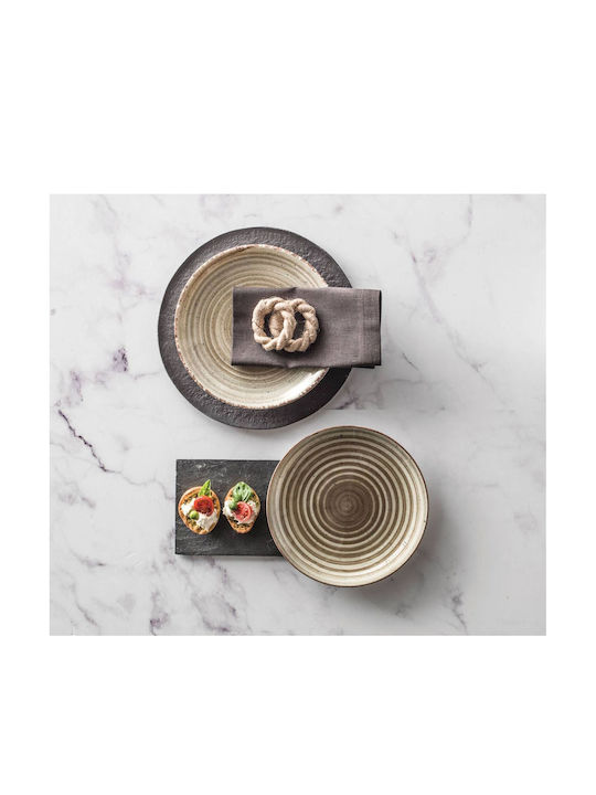 Güral Porselen Terra Avanos Plate Pasta made of Porcelain Terra with Diameter 26cm 6pcs