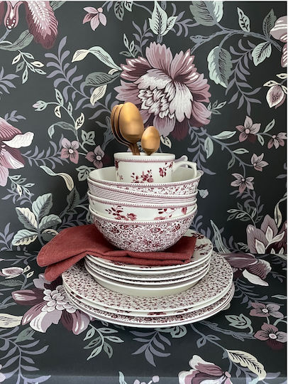 Laura Ashley Πιάτο Γλυκού από Πορσελάνη Λευκό με Διάμετρο 20cm 4τμχ