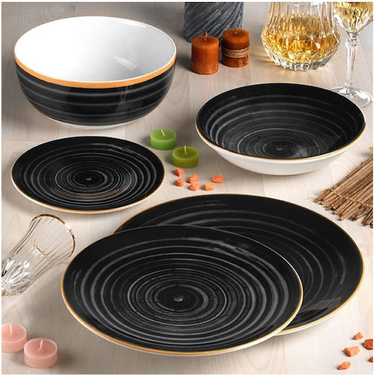 Dot Plate Pasta made of Porcelain Gray with Diameter 27cm