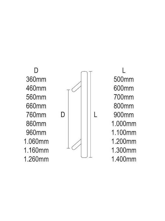 Viometale Türgriff Vordertür Lox Λοξη Edelstahl 1260mm Viometale Türgriff Vordertür Lox Λοξη Edelstahl 1260mm