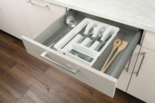 Wenko Plastic Drawer Cutlery Tray 36.5x26.5x5cm White