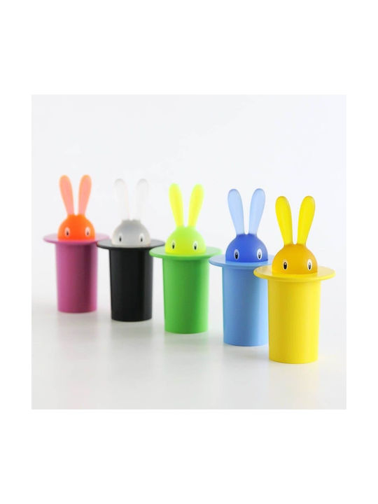 Alessi Toothpicks Case Magic Bunny Plastic 7x7x14cm Black