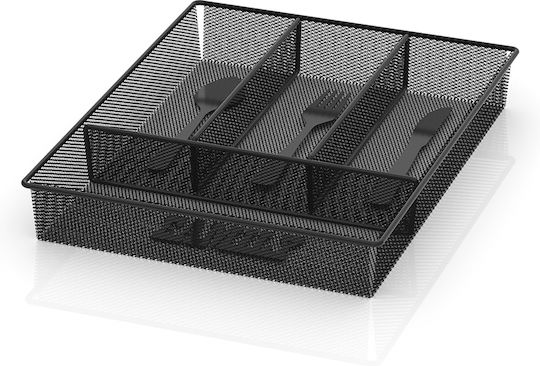 Tekno-Tel Tăvi Pentru Tacâmuri De Sertar Metalică 33x25.5x5cm Neagră