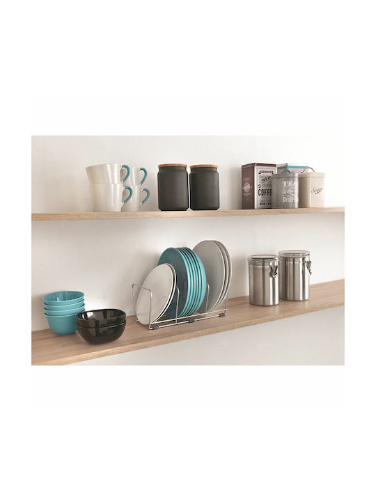 Metaltex Plates Cabinet Dish Rack Metallic in Silver Colour 14x30x16cm