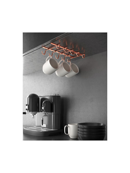 Metaltex My Mug Metallic Mug Stand 28x6x6cm Rose Gold