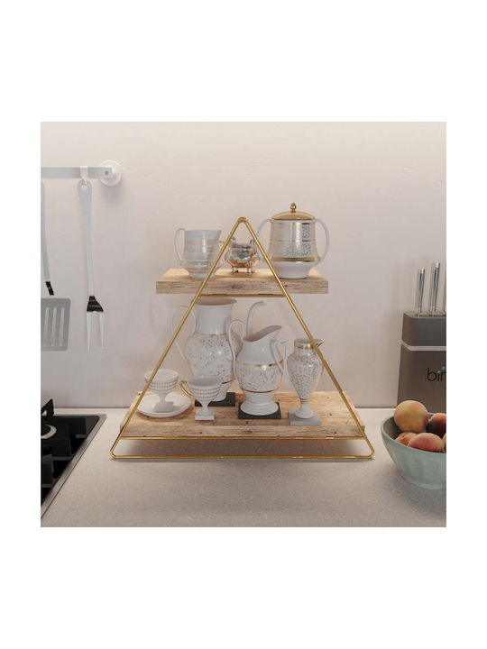 Hanah Home Επιτοίχιο Ράφι Μεταλλικό 38x16x42εκ. Κίτρινο