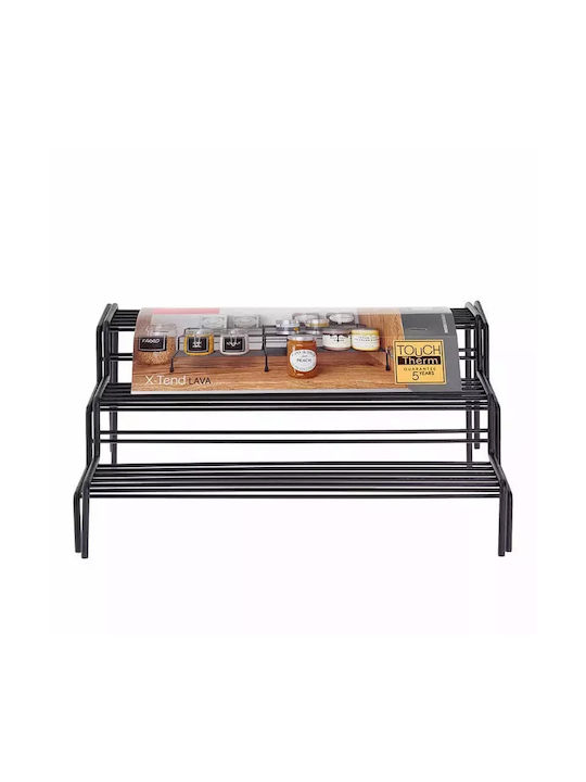 Metaltex Tabletop Base Lava X-Tend Metal 55x23x13cm 2 Pieces Black