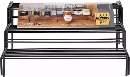 Metaltex Tischbasis Lava X-Tend Metallisch 55x23x13cm 2 Stück Schwarz