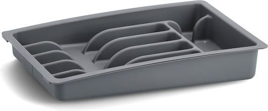 Zeller Opening Plastic Drawer Cutlery Tray 50x38x6.5cm Grey