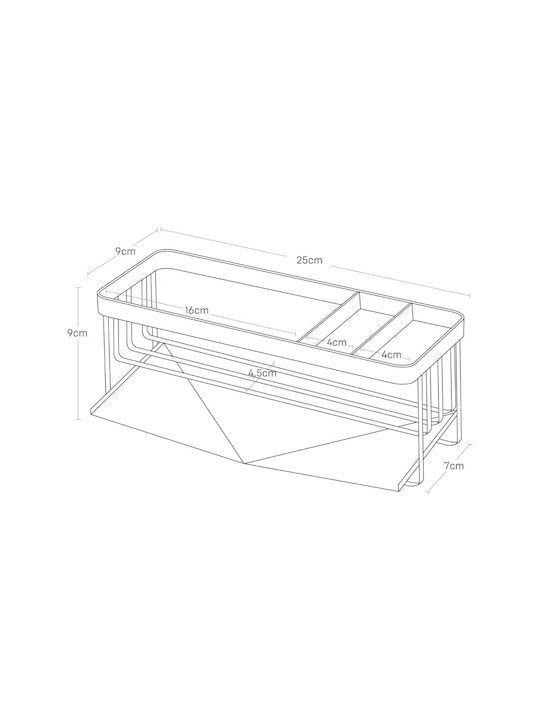Yamazaki Επιτραπέζια Βάση Μεταλλική 25x10x9.5εκ. Μαύρη