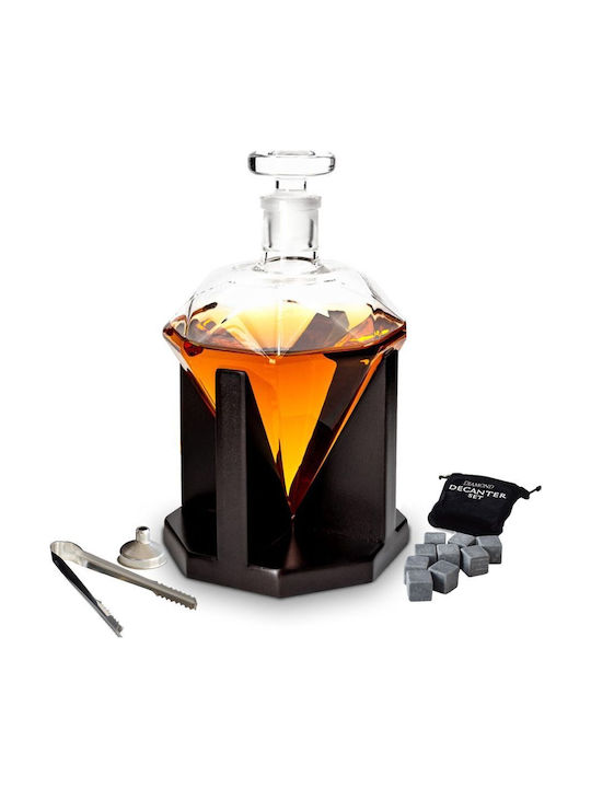 Diamond Decanter Glass Whiskey Decanter 24cm with Stopper