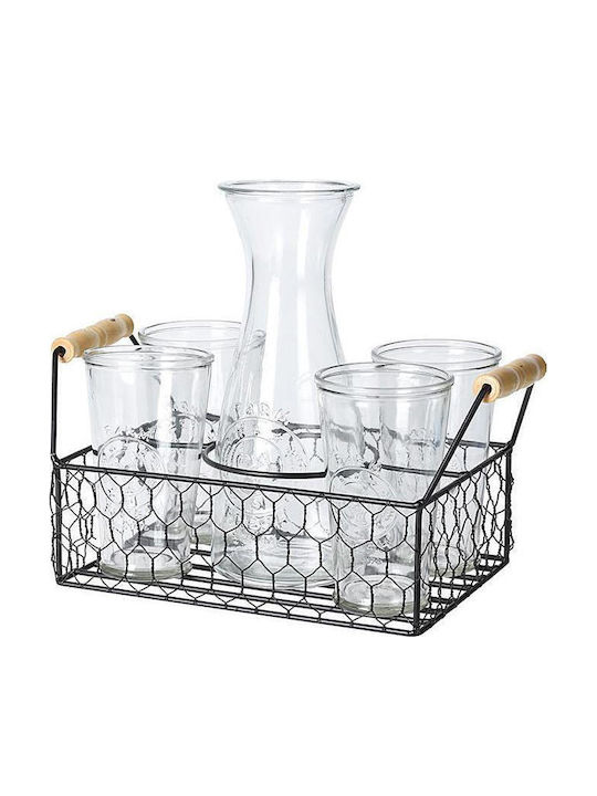 JK Home Decoration Glass Wine Decanter with Glasses 450ml 6pcs