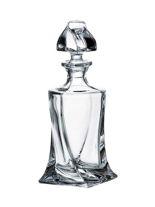 Mikamax Glas Karaffe zum Servieren Whiskey 27cm mit Verschluss Transparent 850ml 1Stück