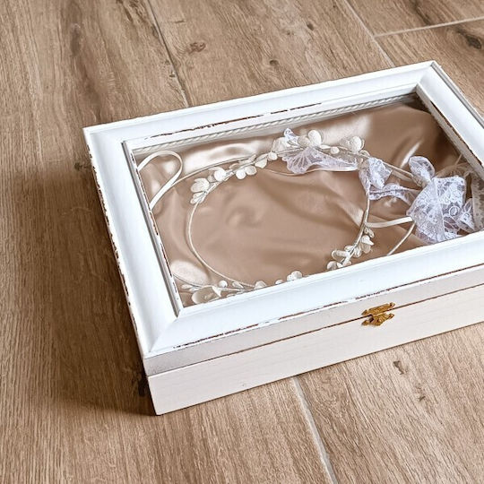 Wooden Stefana Box 33x26.5x6.5cm Antique Champagne 239-545-48