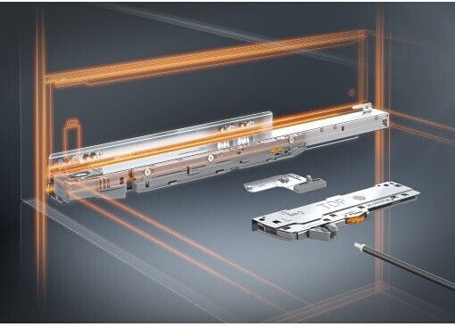 Οδηγος Κρυφος Συρταριου Blum Movento 760h Φρενο Tip On 100% Ανοιγμα 104-760h550tip