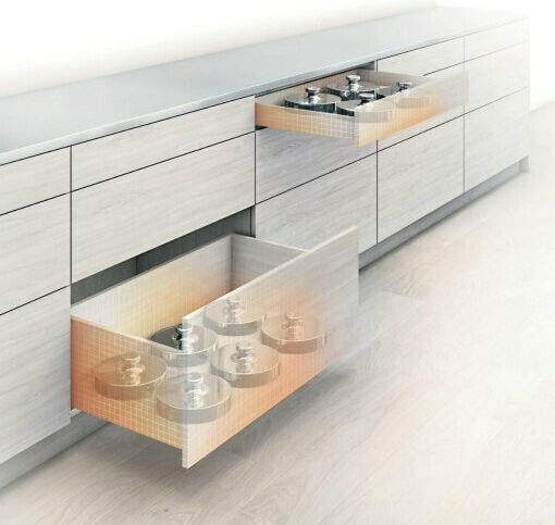Blum Movento 760h Hidden Drawer Guide With Brake 100% Opening 104-760h550blm