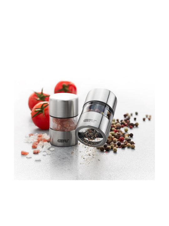 Gefu Manual Set Spice Mills made of Ceramic in Silver Color 5.2cm 1pcs