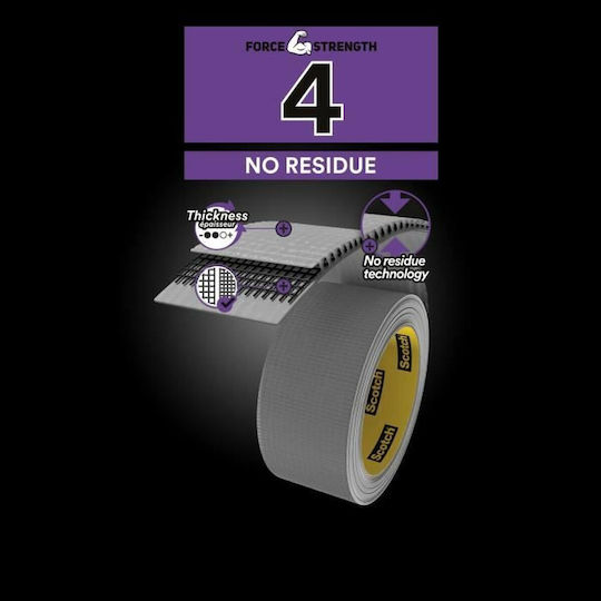 3M Scotch Selbstklebend Gewebeband Gray 48mmx18m 1Stück