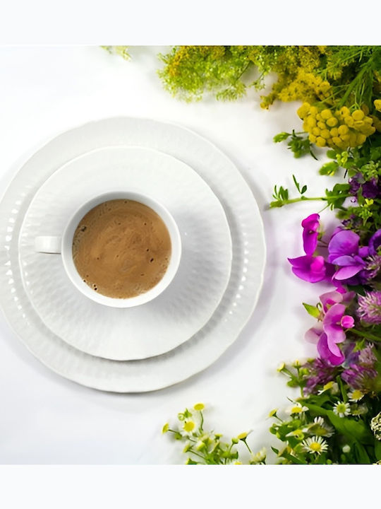 Cmielow Tea Set with Cup Porcelain White 1100ml 27pcs