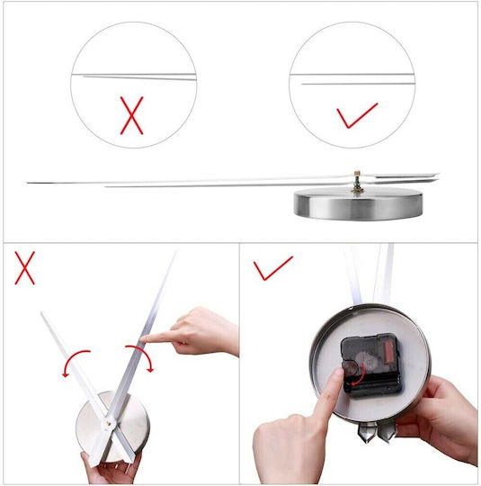 Acrylic Sticker Wall Clock Small Diy Silver Spot